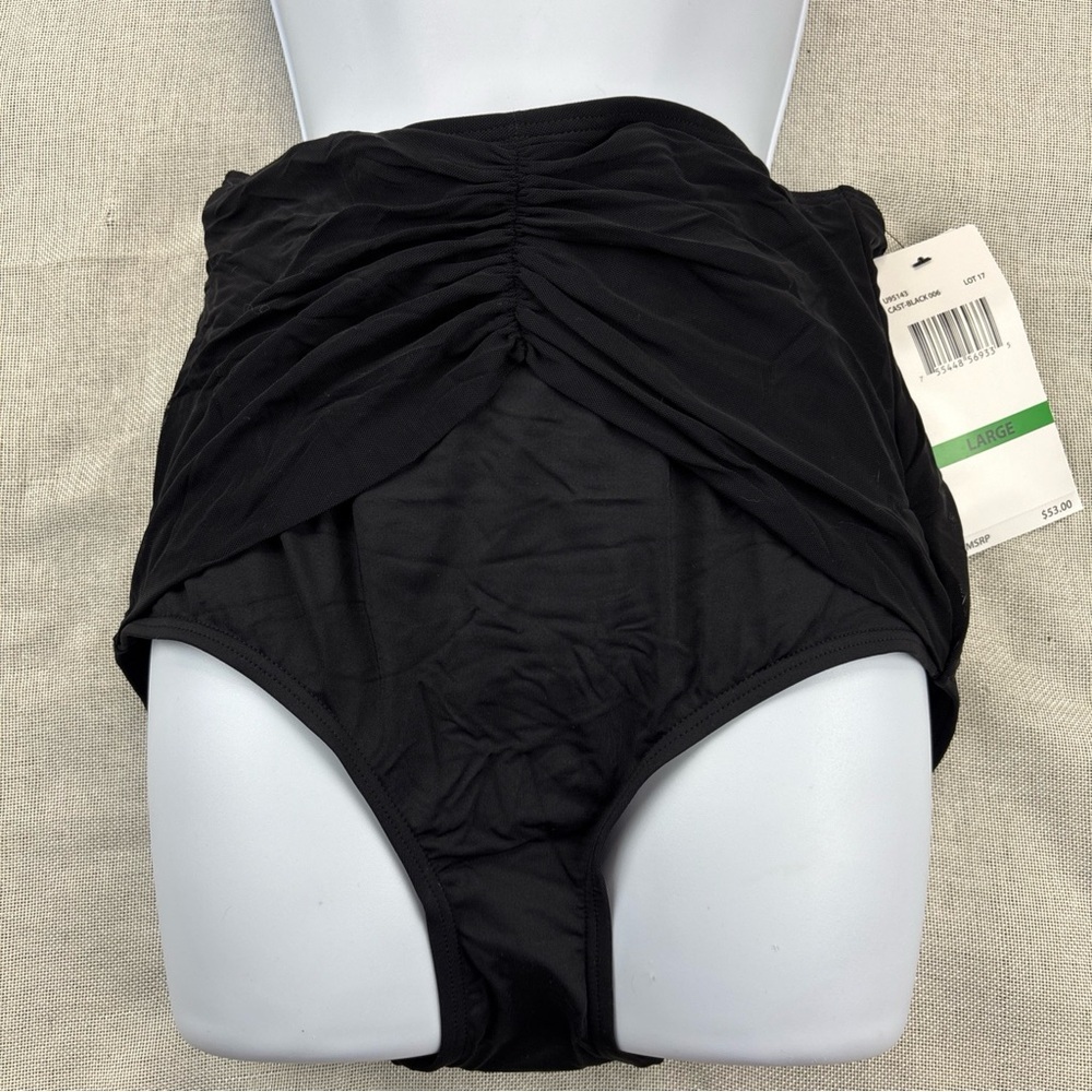 Coco Reef Womens Classic Solid Diva High-Waist Bikini Bottom Size Large